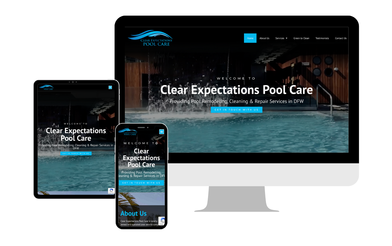 POOL MARKETING website design - clear expectations pool care